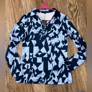 Geometric Long Sleeve Athletic Top💙 NWT size Small